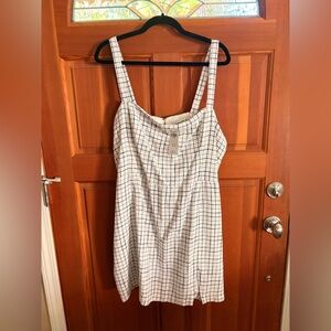 Abercrombie & Fitch White and Black Checkered Mini Dress